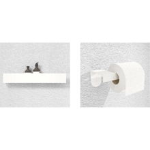 Półka łazienkowa biała 80 cm + uchwyt na papier biały