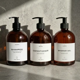 Zestaw butelek na szampon, odżywkę, żel - 3szt. 0,5l 