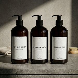 Zestaw butelek na szampon, żel, odżywkę -  0,5l