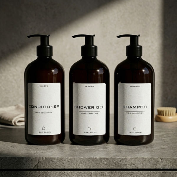 Zestaw butelek na szampon, żel, odżywkę -  0,5l