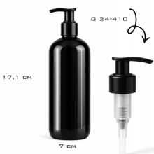 Zestaw czarnych błyszczących butelek na płyny -  500 ml 