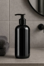 Zestaw czarnych błyszczących butelek na płyny -  500 ml 