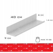 Przyklejana półka łazienkowa NEXA 40 cm - biała