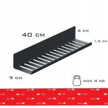Przyklejana półka łazienkowa NEXA 40 cm - czarna