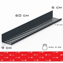Przyklejana półka łazienkowa NEXA 60 cm - czarna
