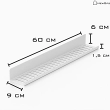 Przyklejana półka łazienkowa NEXA 60 cm - biała