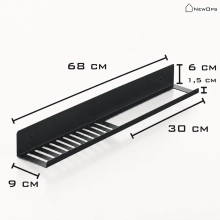 Półka łazienkowa HAVEN 68 cm - czarna