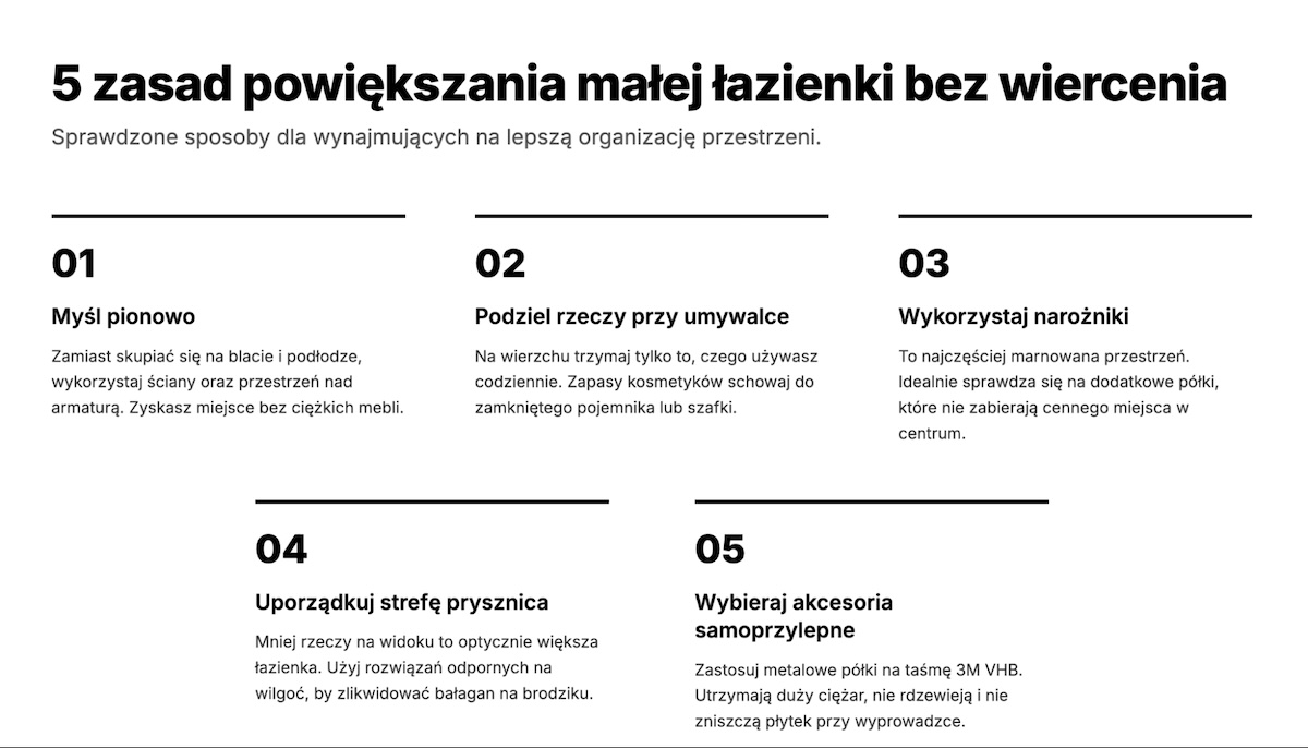 5 zasad powiększenia małej łazienki na wynajem